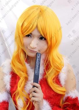 Bleach Matsumoto Rangiku Orange Gloden Curly Cosplay Party Wig