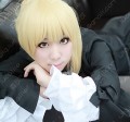 Fate/Zero Saber All in One Blonde Cosplay Party Wig w/ Ahoge