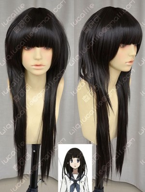 Hyouka Chitanda Eru 80cm Black Lolita Cosplay Party Wig