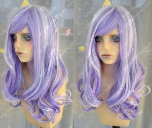 Ayamo Style Silver Mix Purple 70cm Wavy Lolita Princess Party Cosplay Wig
