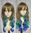 AYAMO Fashion Peacock Style Mix Color 60cm Wavy Party Cosplay Wig