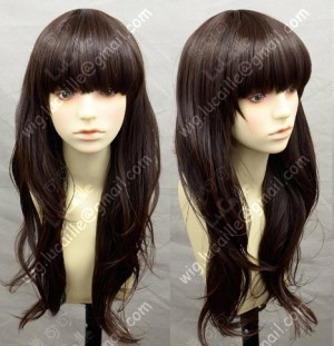 4 Color Youth Girl Office Lady Style 80cm Warm Brown Wavy Daily Cosplay Party Wig