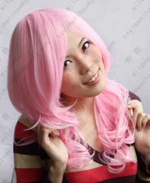 Young Girls Baby Pink 60cm Curly Lolita Cosplay Party Wig