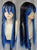 AYAMO Fashion Black to Blue Color 70cm Straight Party Cosplay Wig