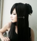 Ancient Times Style 150cm Straight Black Cosplay Party Wig