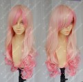ZYR Ayamo Fashion Pink Gradient To Rose Colour 90cm Wavy Party Cosplay Wig
