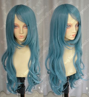 ZYR Ayamo Fashion Sea Blue 90cm Wavy Party Cosplay Wig