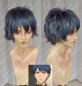 Hakken-den Sosuke Inukawa Dove Gray Mix Light Blue Short Cosplay Party Wig