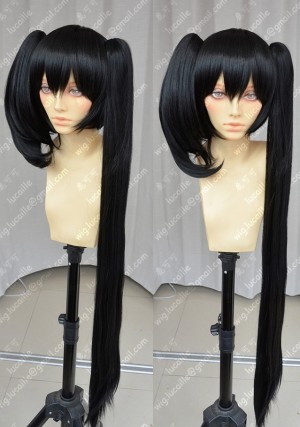 DATE A LIVE Tokisaki Kurumi Black Different Length Ponytails Style Cosplay Party Wig