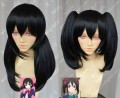 Love Live! Yazawa Niko Different Length Sideburns Black Cosplay Party Wig W/ Ponytails