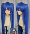 Fairy Tail Wendy Marvell Ink Blue Cosplay Party Wig W/ Ponytails