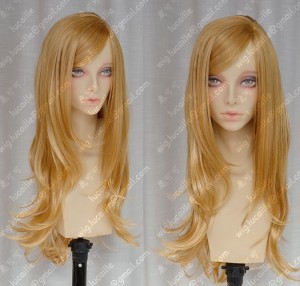 Young Girls Golden 70cm Curly Lolita Cosplay Party Wig