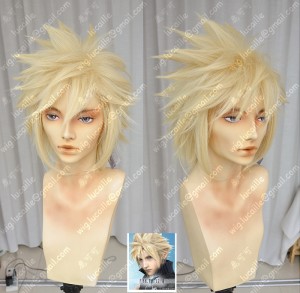 Final Fantasy VII Cloud Strife Lime Yellow Short Cosplay Party Wig