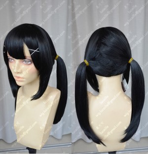 Fate/kaleid liner Prisma Illya Miyu Edelfelt 50cm Black Ponytails Cosplay Party Wig