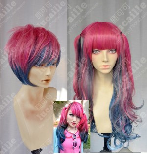 Ayamo Style Tokyo Fashion Red Mix Grey Blue Couples Daily Cosplay Party Wig