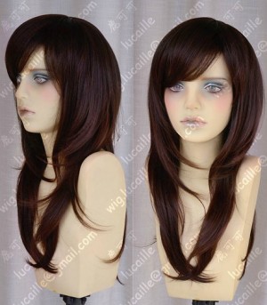 Ayamo Fashion Warm Brown Color 60cm Straight Cosplay lolita Party Wig