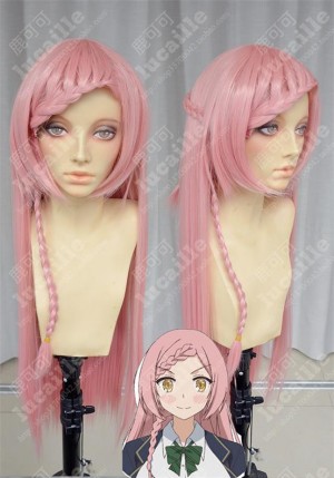 NO-RIN Ringo Kochou Yoshida  Dusky Pink 80cm Straight Ponytail Style Cosplay Party Wig
