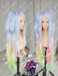 No Game No Life Shiro Light Top Lavender Rainbow Gradient Color 120cm Wavy Cosplay Party Wig