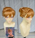 Frozen The Snow Queen Anna Updo Style Marigold Highlights Cosplay Party Wig