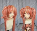 Black Bullet Enju Aihara Chinese Red Mix Cream Yellow Cosplay Party Wig With Ponytails