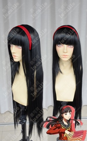 Persona4 the ANIMATION Yukiko Amagi Black 80cm Cosplay Party Wig