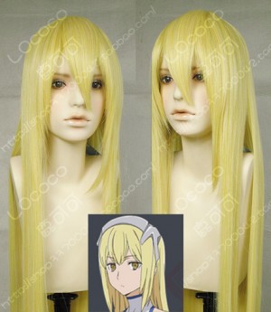 Is It Wrong to Try to Pick Up Girls in a Dungeon? Aiz Wallenstein Gloden 100cm Straight Party Cosplay Wig
