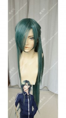 Tohken Sword Rambu -ONLINE-Nikkariaoe Slate Green 60cm straight Cosplay Party Wig