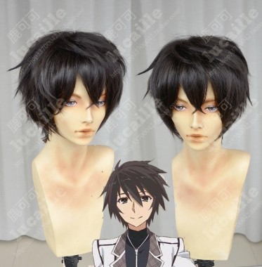 Chivalry of a Failed Knight Ikki Kurogane Black Brown Short Cosplay Party Wig