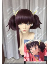 Kabaneri of the Iron Fortress Mumei Burgundy Ponytails Style One Long Sideburn Short Cosplay Party Wig