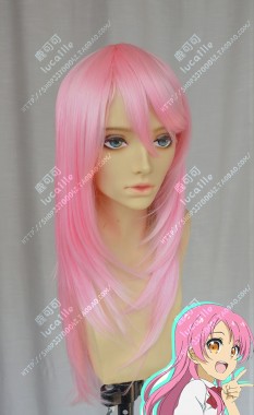 And you thought there is never a girl online? Nanako Akiyama Water Pink 60cm Straight Cosplay Party Wig