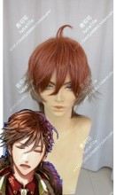 100 sleeping princes & the kingdom of dreams Yume 100 Rica Red Brown Gradient Gray Short Cosplay Party Wig