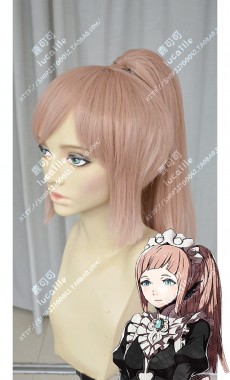 Fire Emblem if Felicia Orange Mix Gray Ponytail Cosplay Party Wig