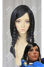 Overwatch Pharrah Black Ponytail Style Cosplay Party Wig
