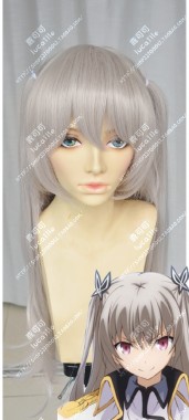 Qualidea Code Maihime Tenkawa Beige Mix Gray 70cm 2 Ponytails Style Cosplay Party Wig
