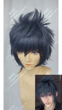 Final Fantasy XV Noctis Lucis Caelum Gray Mix Blue Short Cosplay Party Wig