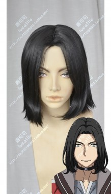 Bloodivores Chen Fong Center Parting Black Short Cosplay Party Wig