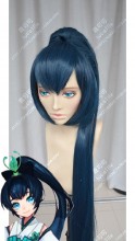 Onmyoji Hotarugusa Iron Blue Mix Turquoise Ponytail Style Cosplay Party Wig