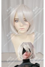 NieR:Automata YoRHa No.2 Model B 2B Pearl White Short Cosplay Party Wig