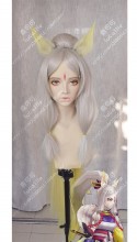 Onmyoji Bai Lang Straight With Silver White Gradient Yellow Ponytail Cosplay Party Wig