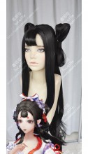 Onmyoji Bird-and-flower Black 80cm Straight With 8 Style Chignon Cosplay Party Wig