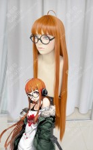 Persona5 NAVI Sakura Futaba Orange Mix Red 100cm Straight Cosplay Party Wig
