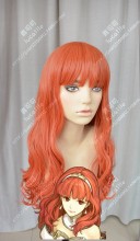 Fire Emblem Echoes: Shadows of Valentia Celica Tomato Red 60cm Curly Cosplay Party Wig