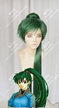 Fire Emblem: The Blazing Blade Lyn Bottle Green Ponytail Style Cosplay Party Wig