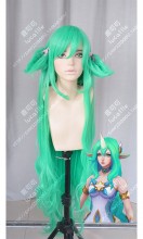 League of Legends Soraka Star Guardian Skin Cobalt Green 120cm Curly Eears Style Cosplay Party Wig