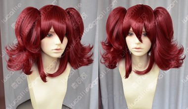 ZYR Ayamo Fashion Dark Red Color Cosplay lolita Party Wig w/ Ponytails