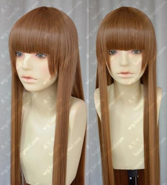 Blast of Tempest Aika Fuwa Brown Straight 100cm Cosplay Party Wig