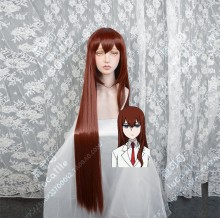 Steins;Gate 0 Kurisu Makise Brown Mix Red 100cm Straight Cosplay Party Wig