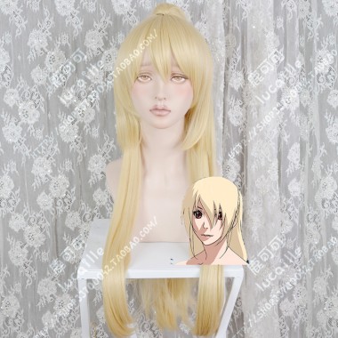 Calamity of a Zombie Girl Euphrosyne Studion Light Blond 80cm Straight + Ponytail Cosplay Party Wig