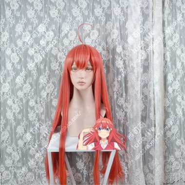 The Quintessential Quintuplets Itsuki Nakano Coral Red 100cm Stay Hair Style Straight Cospaly Party Wig