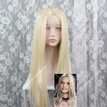Devil May Cry 5 Trish 60cm Milky Golden Center Parting Straight Cosplay Party Wig